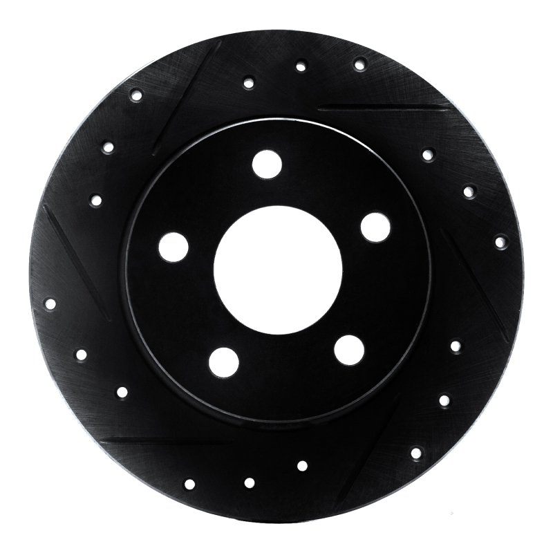 Ford Taurus SHO Brake Rotor (1) - Rear Left - R1 Concepts - Drilled & Slotted - Black - `93-`05